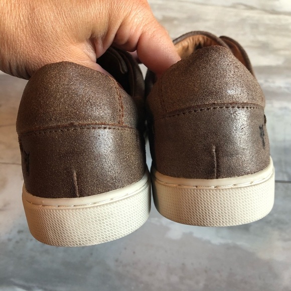 Frye Ivy Gore Chocolate Brown leather Slip On Sneaker shoe size 8 - Picture 6 of 9